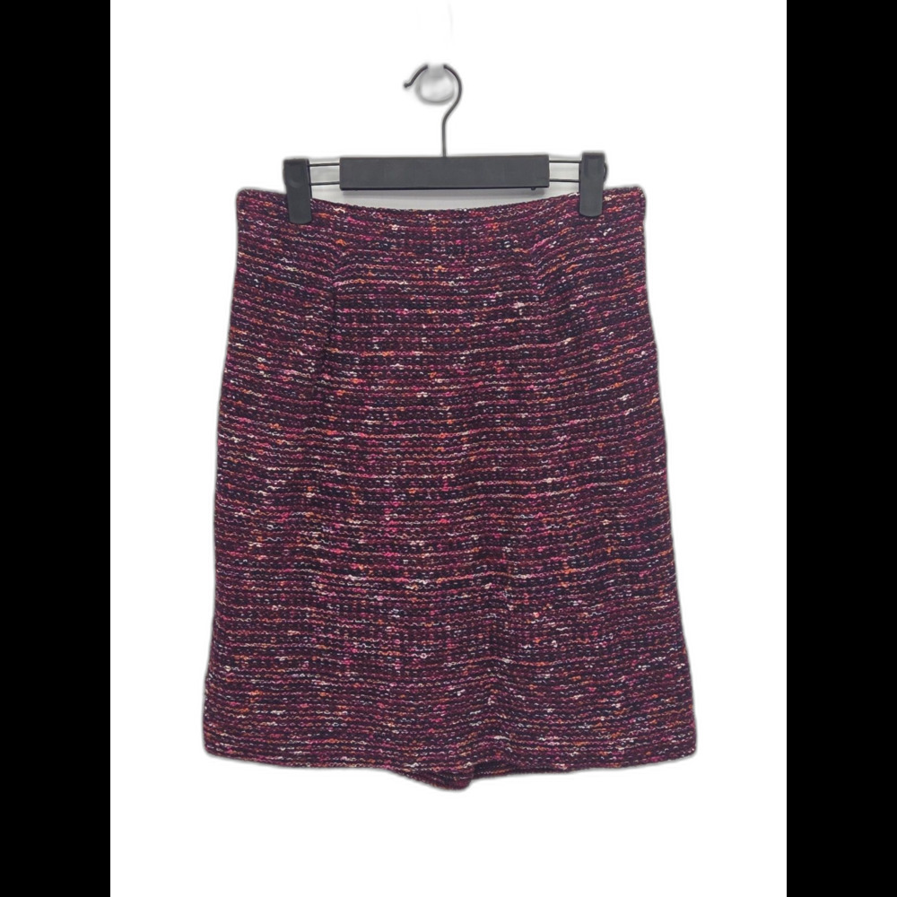 J Jill Tweed Pencil Skirt Womens Small Burgundy Multicolor Pull On Lined